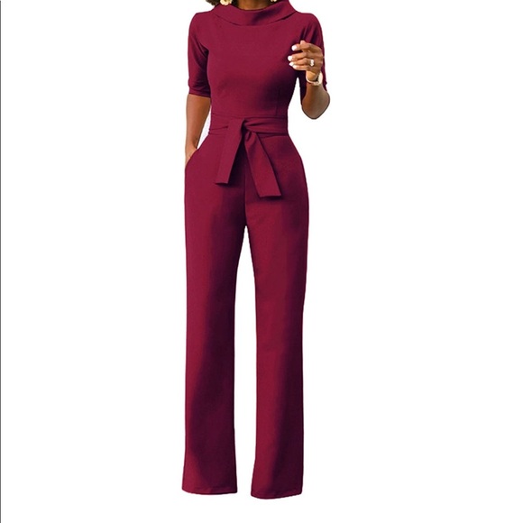 wine color jumpsuit